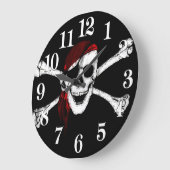 Pirate Skull en Crossbones Grote Klok (Hoek)