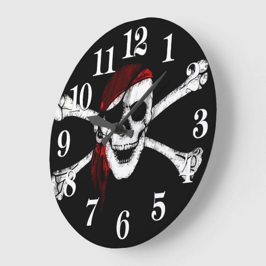 Pirate Skull en Crossbones Grote Klok (Hoek)