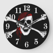 Pirate Skull en Crossbones Grote Klok (Voorkant)