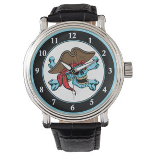 Pirate Skull en Crossbones Horloge