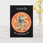 Pirate skull en crossbones kaart (Gele Bloem)