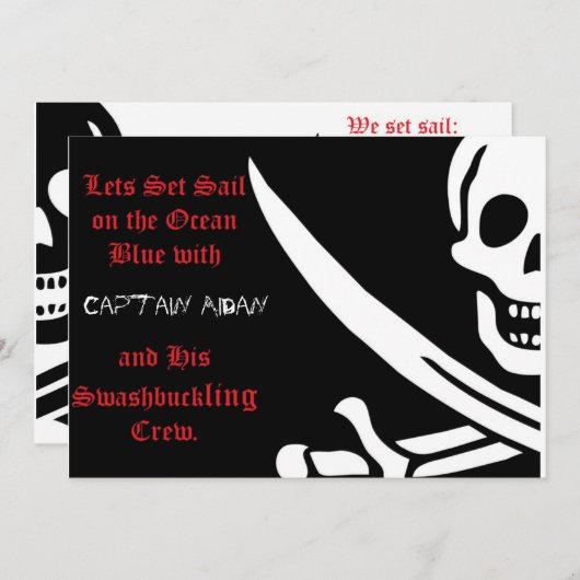 Pirate Skull en crossbones Kaart (Voorkant / Achterkant)