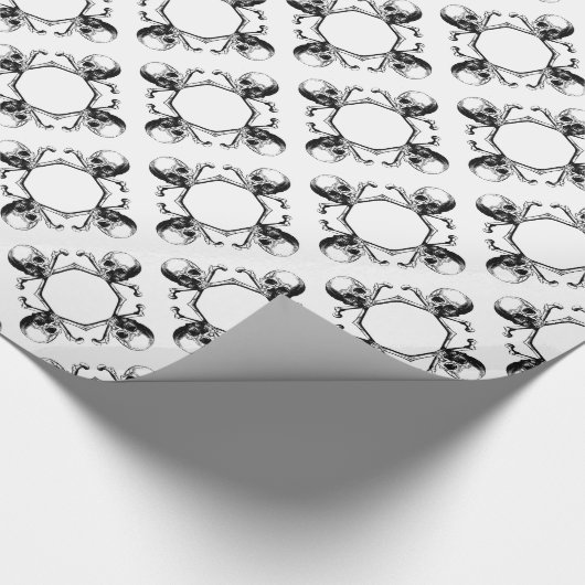 Pirate Skull en Crossbones Kaleidoscoop Ontwerp Cadeaupapier (Hoek)