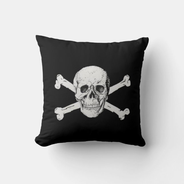 Pirate Skull en Crossbones Kussen (Voorkant)
