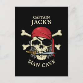 Pirate Skull en Crossbones Man Cave Briefkaart