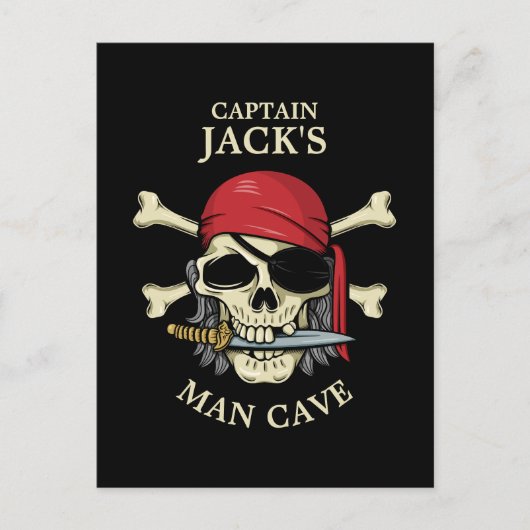 Pirate Skull en Crossbones Man Cave Briefkaart (Voorkant)