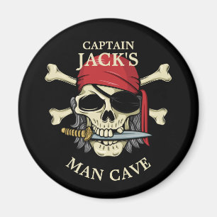 Pirate Skull en Crossbones Man Cave Magneet