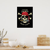 Pirate Skull en Crossbones Man Cave Poster (Keuken)