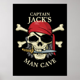 Pirate Skull en Crossbones Man Cave Poster