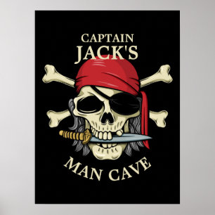 Pirate Skull en Crossbones Man Cave Poster