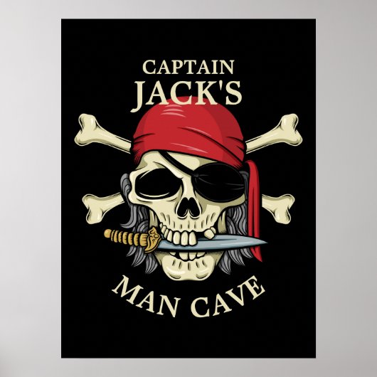 Pirate Skull en Crossbones Man Cave Poster (Voorkant)
