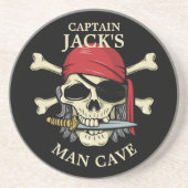 Pirate Skull en Crossbones Man Cave Zandsteen Onderzetter (Voorkant)