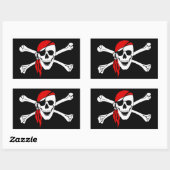 Pirate Skull en Crossbones met Red Bandana Rechthoekige Sticker (Vel)