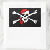 Pirate Skull en Crossbones met Red Bandana Rechthoekige Sticker (Tas)