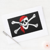 Pirate Skull en Crossbones met Red Bandana Rechthoekige Sticker (Envelop)