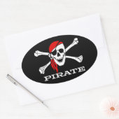 Pirate Skull en Crossbones Oval Sticker #1 (Envelop)