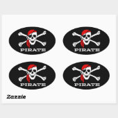 Pirate Skull en Crossbones Oval Sticker #1 (Vel)