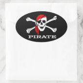 Pirate Skull en Crossbones Oval Sticker #1 (Tas)