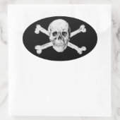 Pirate Skull en Crossbones Ovale Sticker (Tas)