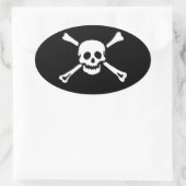 Pirate Skull en Crossbones Ovale Sticker #3 (Tas)