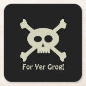 Pirate Skull en Crossbones Papier Onderzetter (Voorkant)
