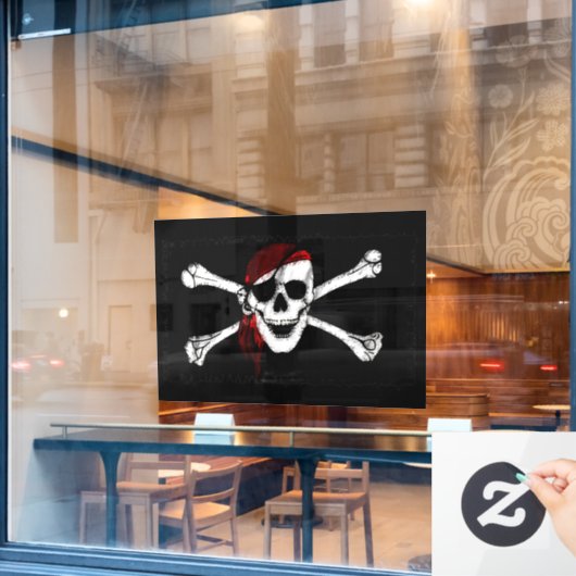 Pirate Skull en Crossbones Raamsticker (Cafe Raam)