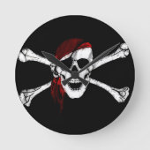 Pirate Skull en Crossbones Ronde Klok (Voorkant)