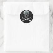 Pirate Skull en Crossbones Ronde Sticker (Tas)