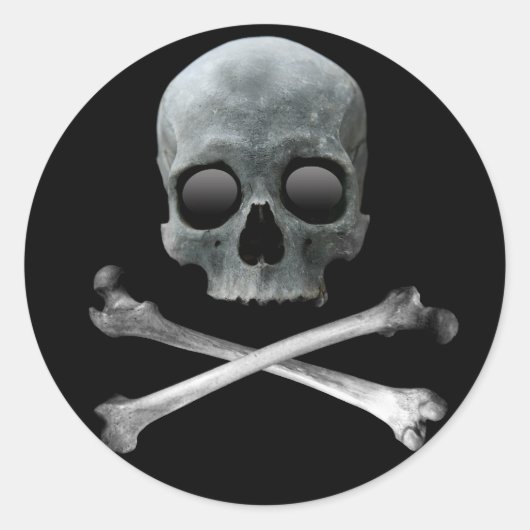 Pirate Skull en Crossbones Ronde Sticker (Voorkant)