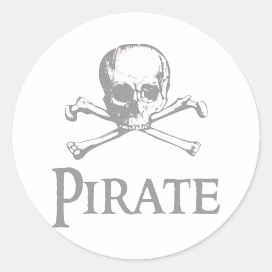 Pirate Skull en Crossbones Ronde Sticker (Voorkant)