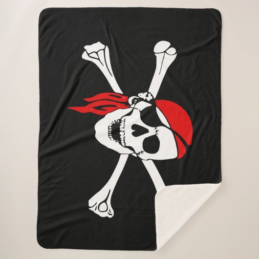 Pirate Skull en Crossbones Sherpa Deken (Voorkant)