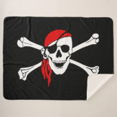 Pirate Skull en Crossbones Sherpa Deken (Voorkant (horizontaal))