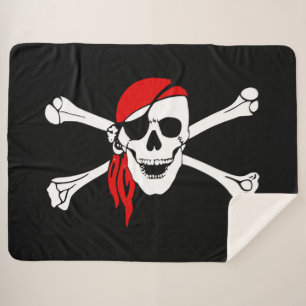Pirate Skull en Crossbones Sherpa Deken