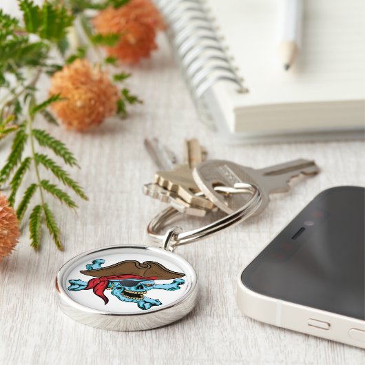 Pirate Skull en Crossbones Sleutelhanger (Zijkant)