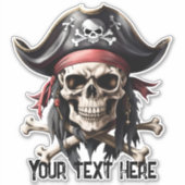 Pirate Skull en Crossbones Sticker (Voorkant)