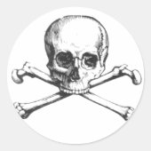Pirate Skull en Crossbones Sticker (Voorkant)