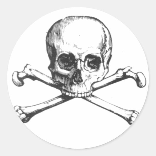 Pirate Skull en Crossbones Sticker (Voorkant)