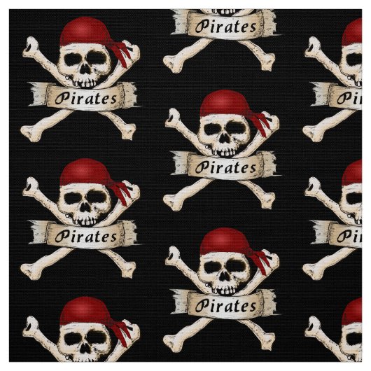 Pirate Skull en Crossbones Stof (Swatch)