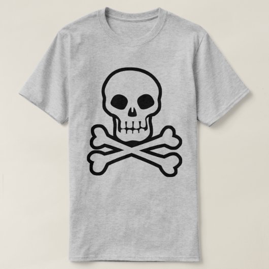 Pirate Skull en Crossbones T-Shirt (Design voorkant)