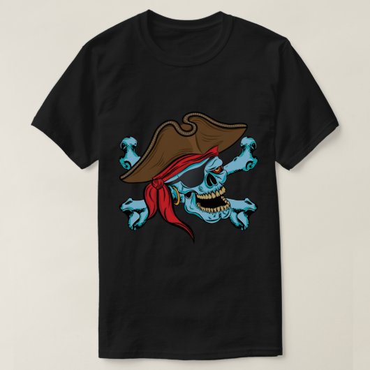 Pirate Skull en Crossbones T-shirt (Design voorkant)