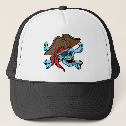 Pirate Skull en Crossbones Trucker Pet (Voorkant)