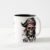 Pirate Skull en Crossbones Tweekleurige Koffiemok (Voorkant rechts)