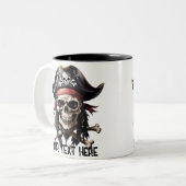 Pirate Skull en Crossbones Tweekleurige Koffiemok (Voorkant links)