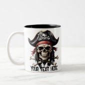 Pirate Skull en Crossbones Tweekleurige Koffiemok (Links)