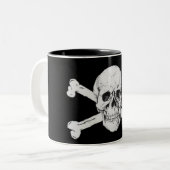 Pirate Skull en Crossbones Tweekleurige Koffiemok (Voorkant links)