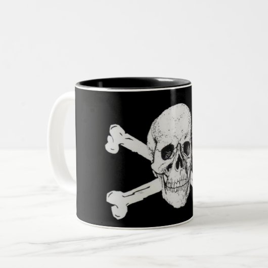 Pirate Skull en Crossbones Tweekleurige Koffiemok (Voorkant links)