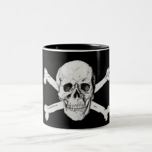 Pirate Skull en Crossbones Tweekleurige Koffiemok