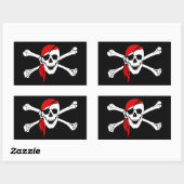 Pirate Skull en crossbones Vlag Rechthoekige Sticker (Vel)