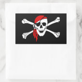 Pirate Skull en crossbones Vlag Rechthoekige Sticker (Tas)