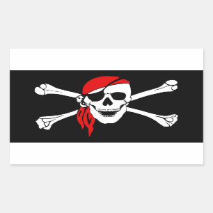 Pirate Skull en crossbones Vlag Rechthoekige Sticker
